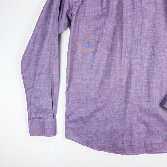Tommy Hilfiger Dress Shirt Men's 15-15.5 34/35 Regular Fit Strech Purple - Picture 12 of 14